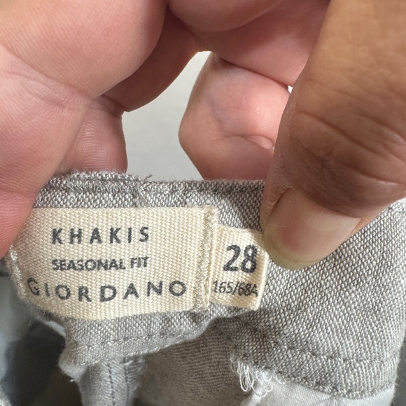 Khakis Giordano Capris Womens Size 28 Gray Linen Blend Wide Leg Preppy Coastal - Picture 9 of 9